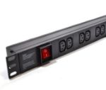 Acconet Power Distribution Unit, 1U, 6 way Female Kettle Cord, Black, With Switch, 2 Meter Cable SA